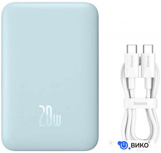 Magnetic Mini Wireless Fast Charge Power Bank 10000mAh 20W (голубой)
