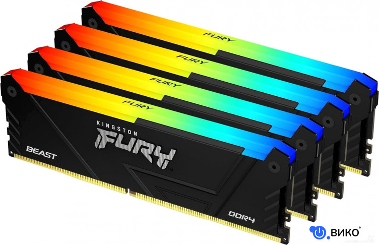 FURY Beast RGB 4x32ГБ DDR4 3200МГц KF432C16BB2AK4/128