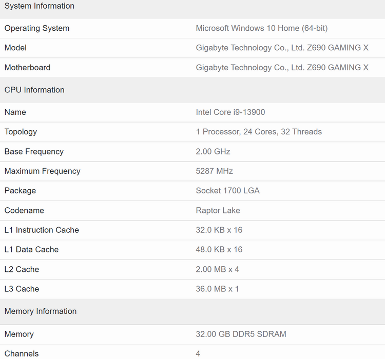 Intel Core i9-13900 отметился в тесте Geekbench, где обогнал все актуальные флагманские процессоры