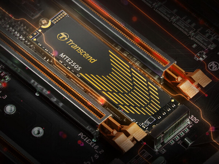 Transcend представила твердотельные накопители MTE250S PCIe 4.0 со скоростью чтения до 7200 Мбайт/с